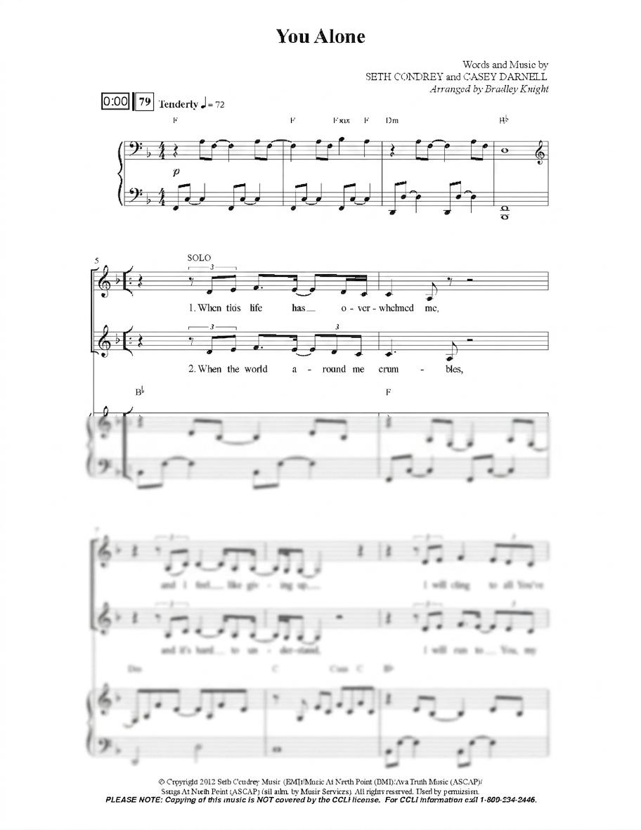You Alone chord chart preview
